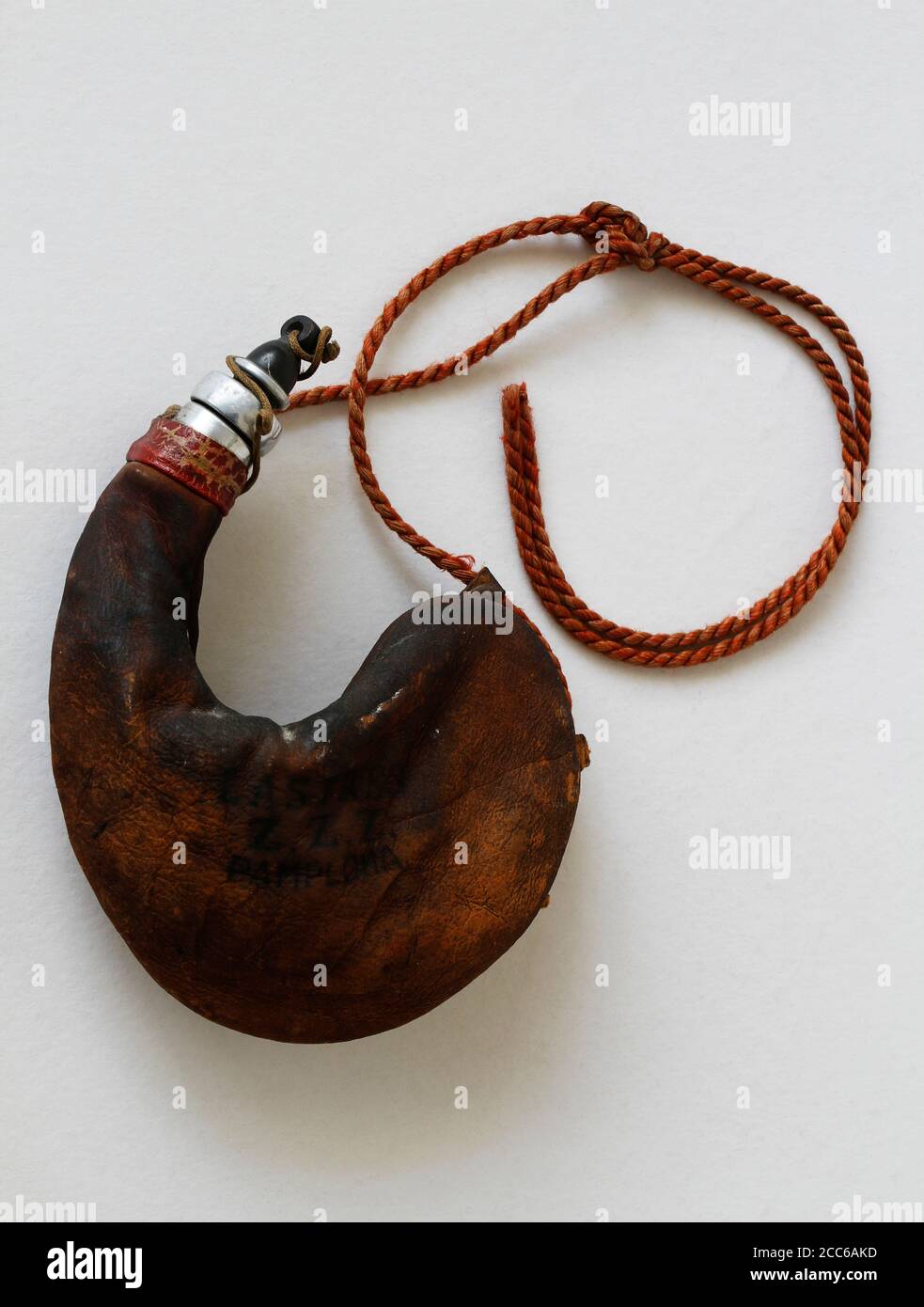 Antique leather flask used in military units Stock Photo - Alamy