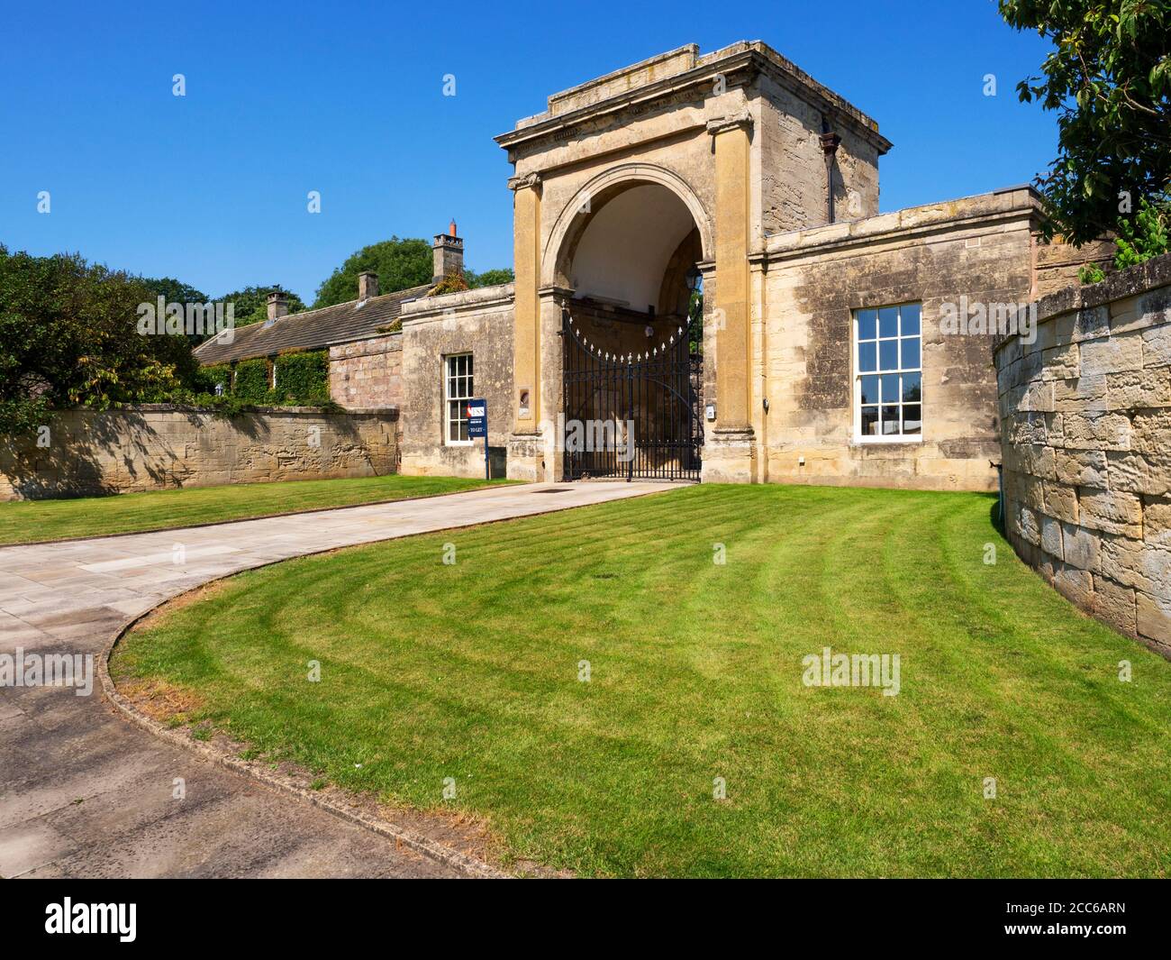 Rudding Gates former entrance to Rudding Park Estate in Follifoot near Harrogate North Yorkshire