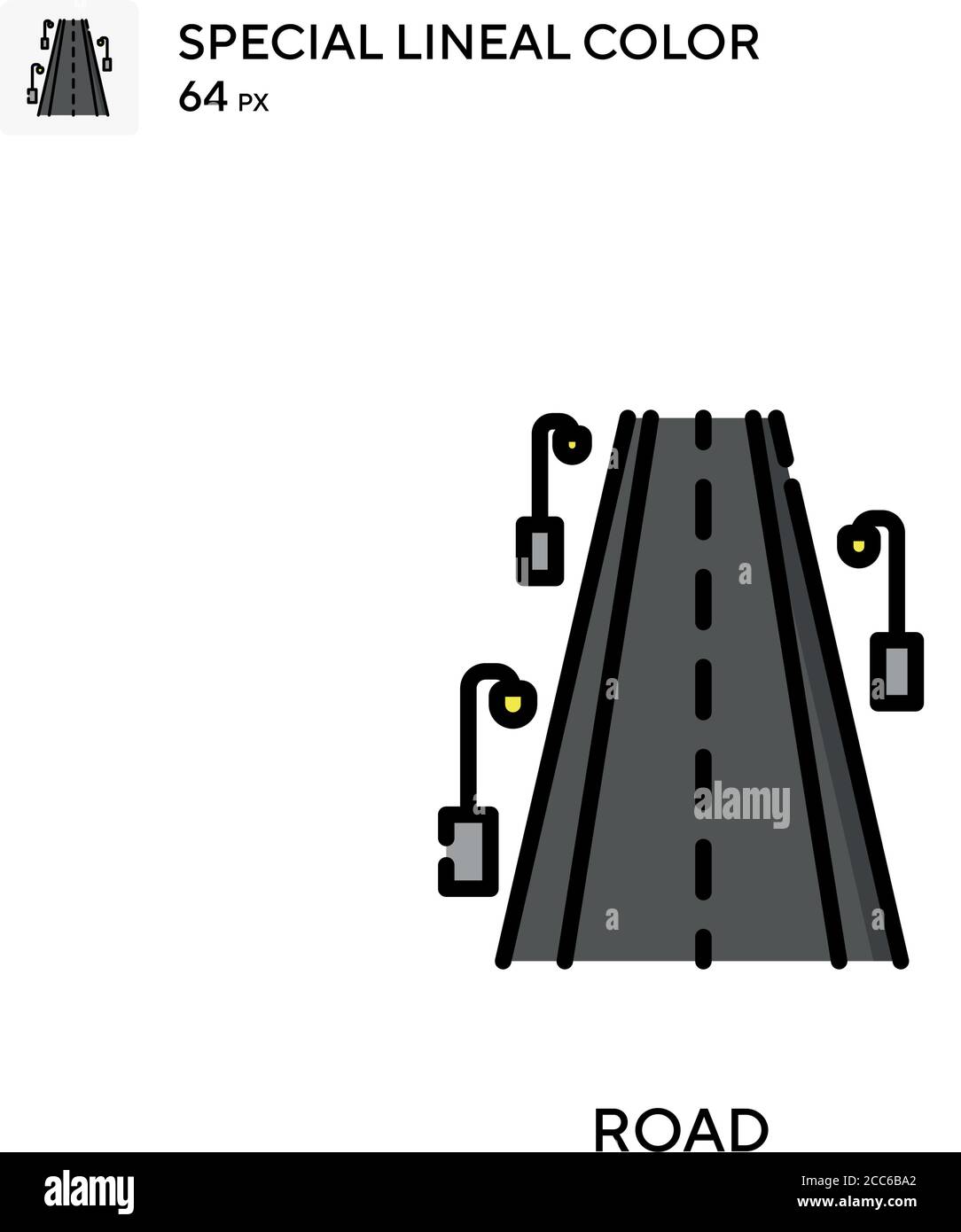 Road soecial lineal color vector icon. Illustration symbol design ...