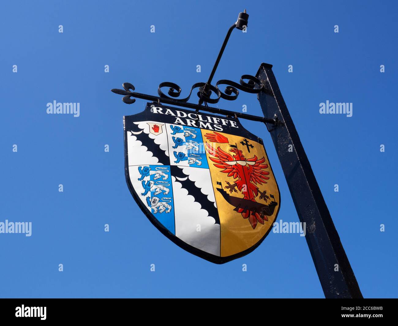 Pub sign at The Radcliffe Arms country pub in the village of Follifoot near Harrogate North Yorkshire England Stock Photo