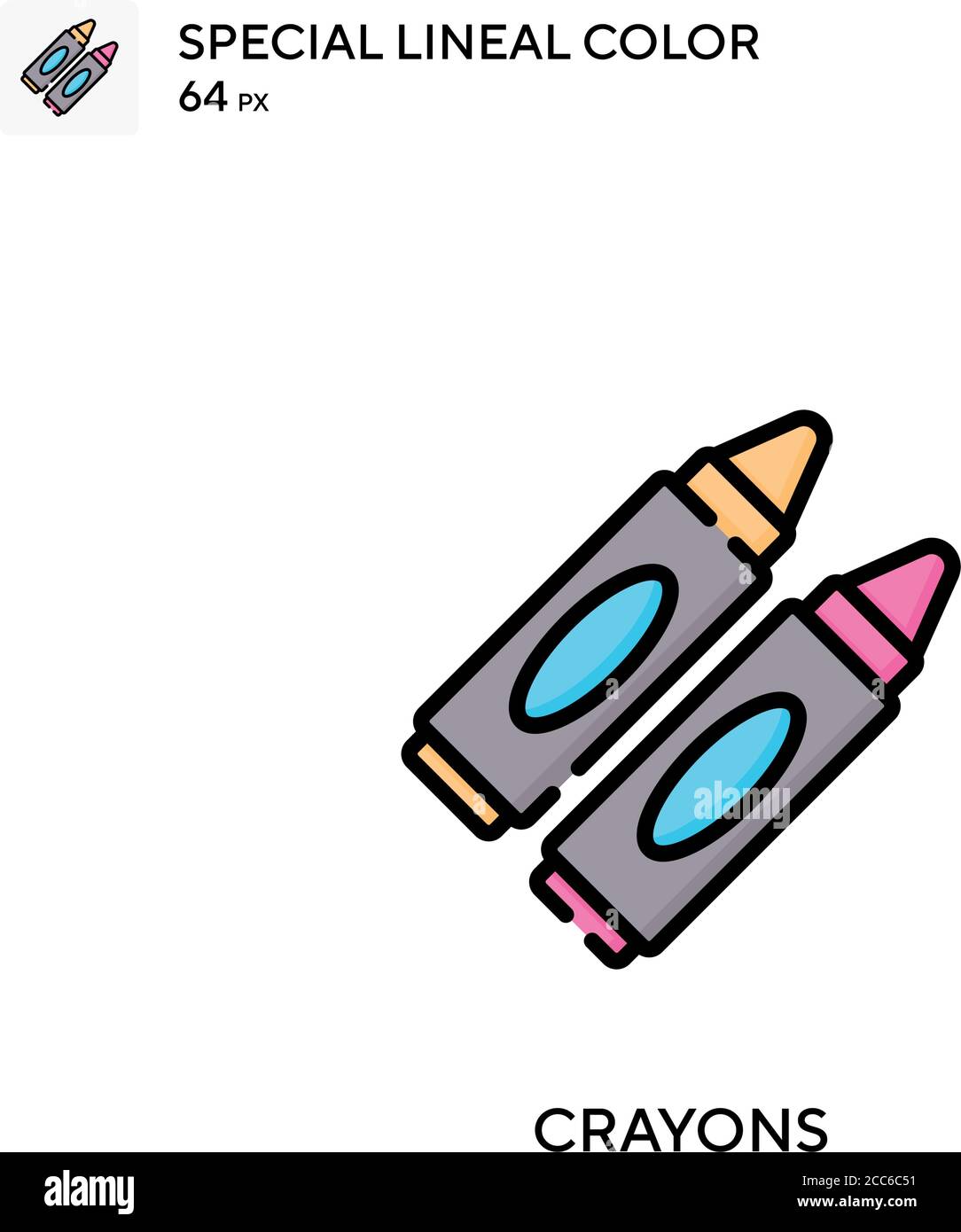 Crayons soecial lineal color vector icon. Illustration symbol design ...