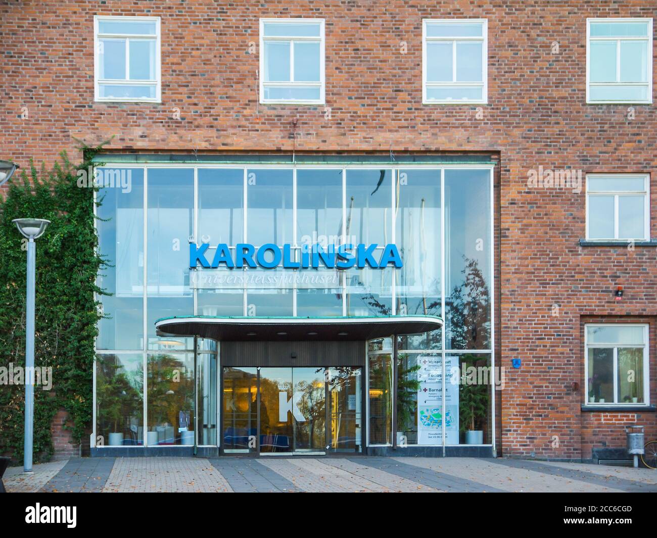 Stockholm, Sweden - October 29, 2011 - The entrance of Karolinska Institute (Royal Caroline Institute) located in Solna within the Stockholm urban are Stock Photo