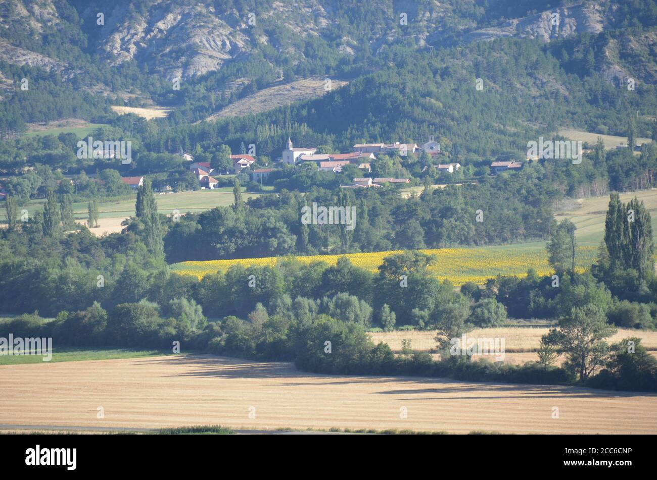 View of the hamlet of Le Villard de la Beaume des Arnauds, Hautes-Alpes ...