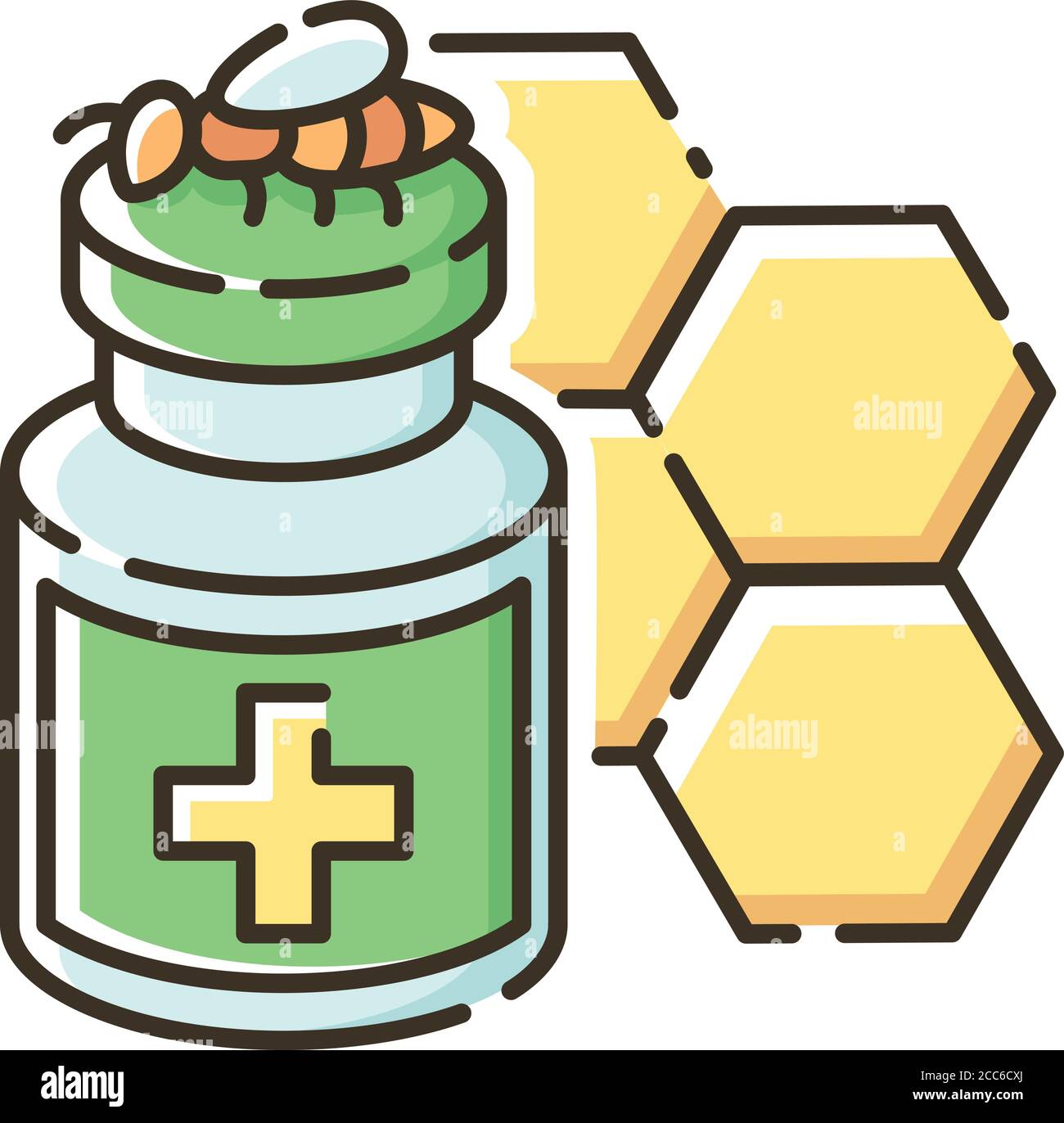 Apitherapy RGB color icon Stock Vector