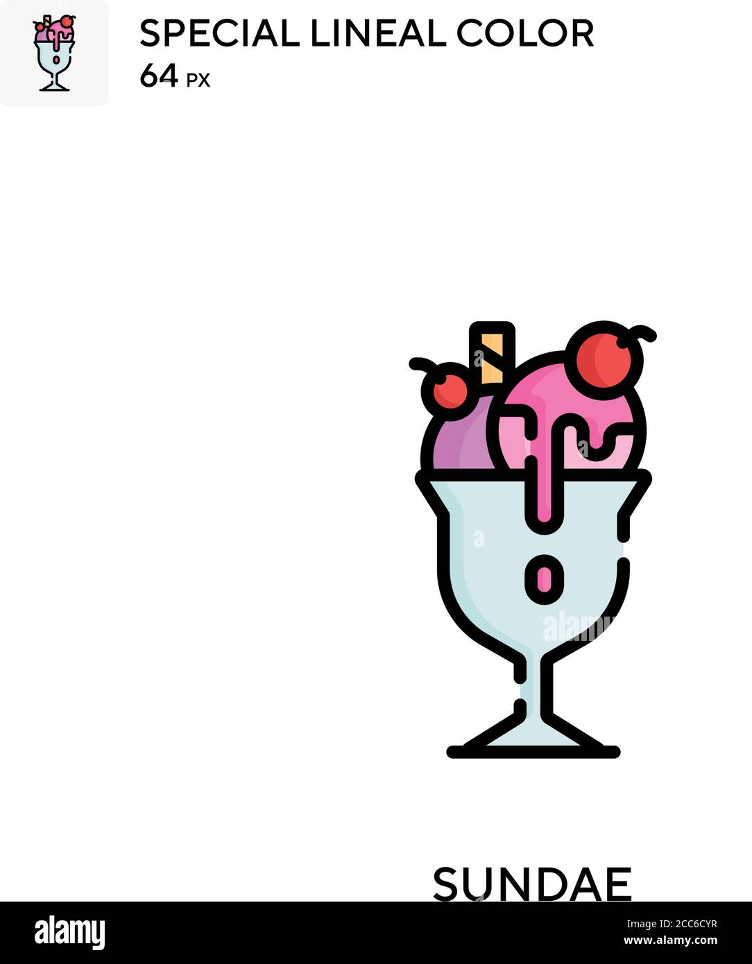 Sundae soecial lineal color vector icon. Illustration symbol design ...