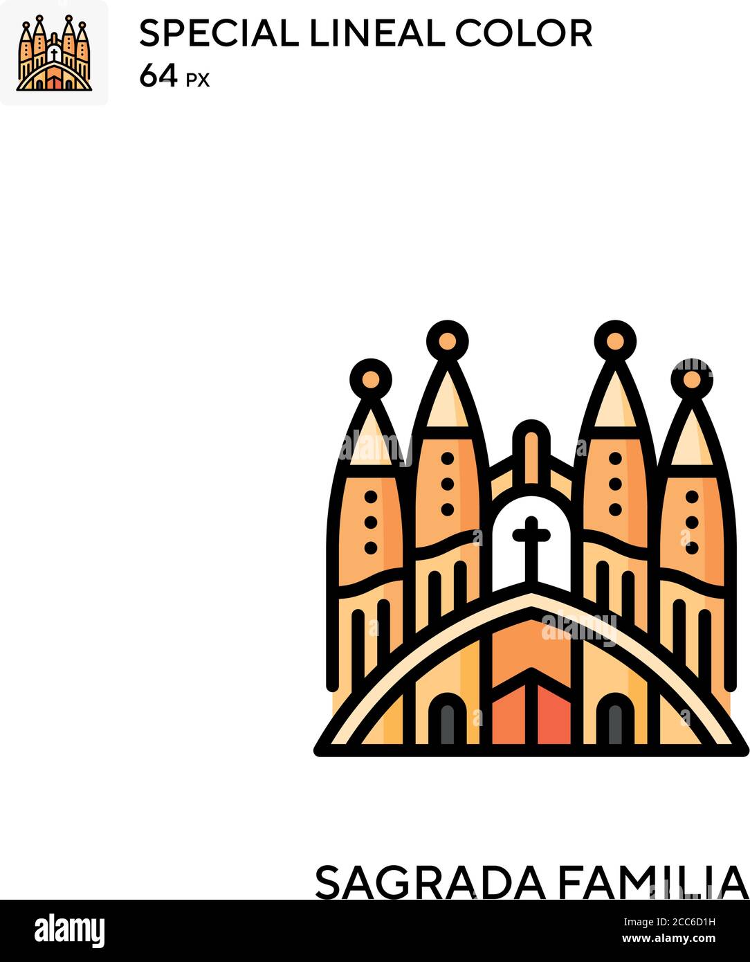 Sagrada familia soecial lineal color vector icon. Illustration symbol ...