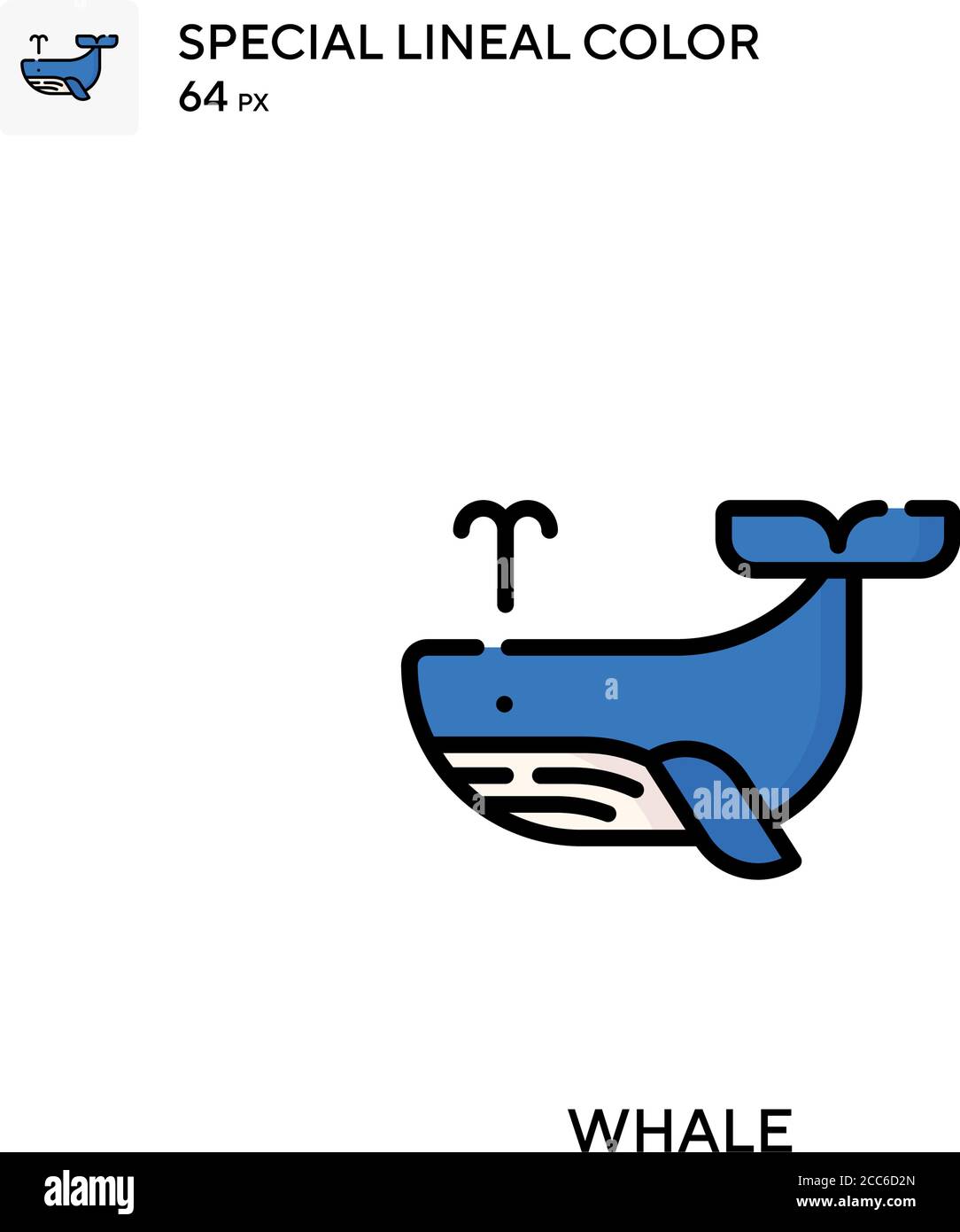 Whale soecial lineal color vector icon. Illustration symbol design ...
