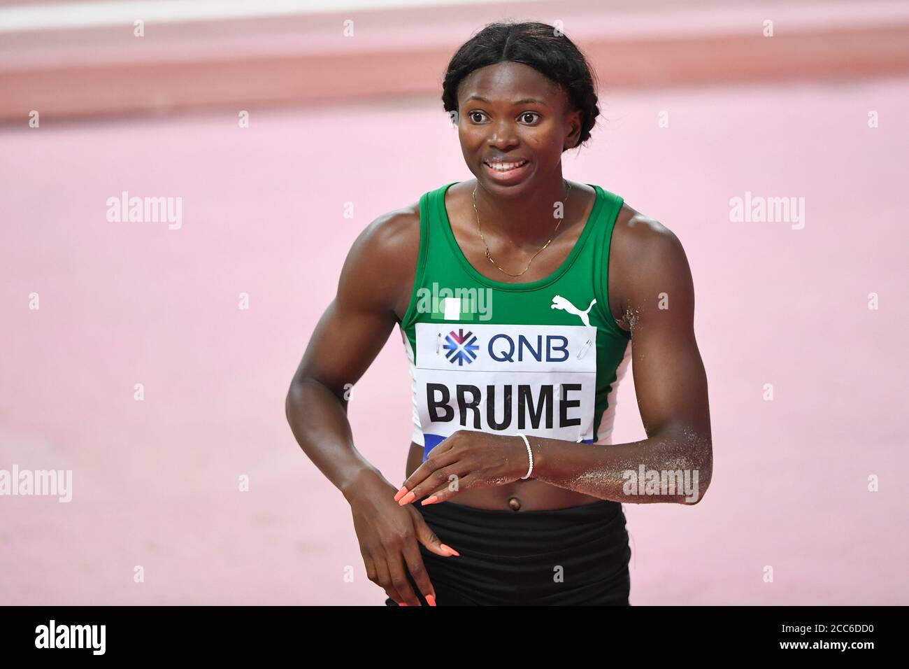Ese Brume (Nigeria). Long Jump women Bronze Medal. IAAF World Athletics Championships, Doha 2019 Stock Photo