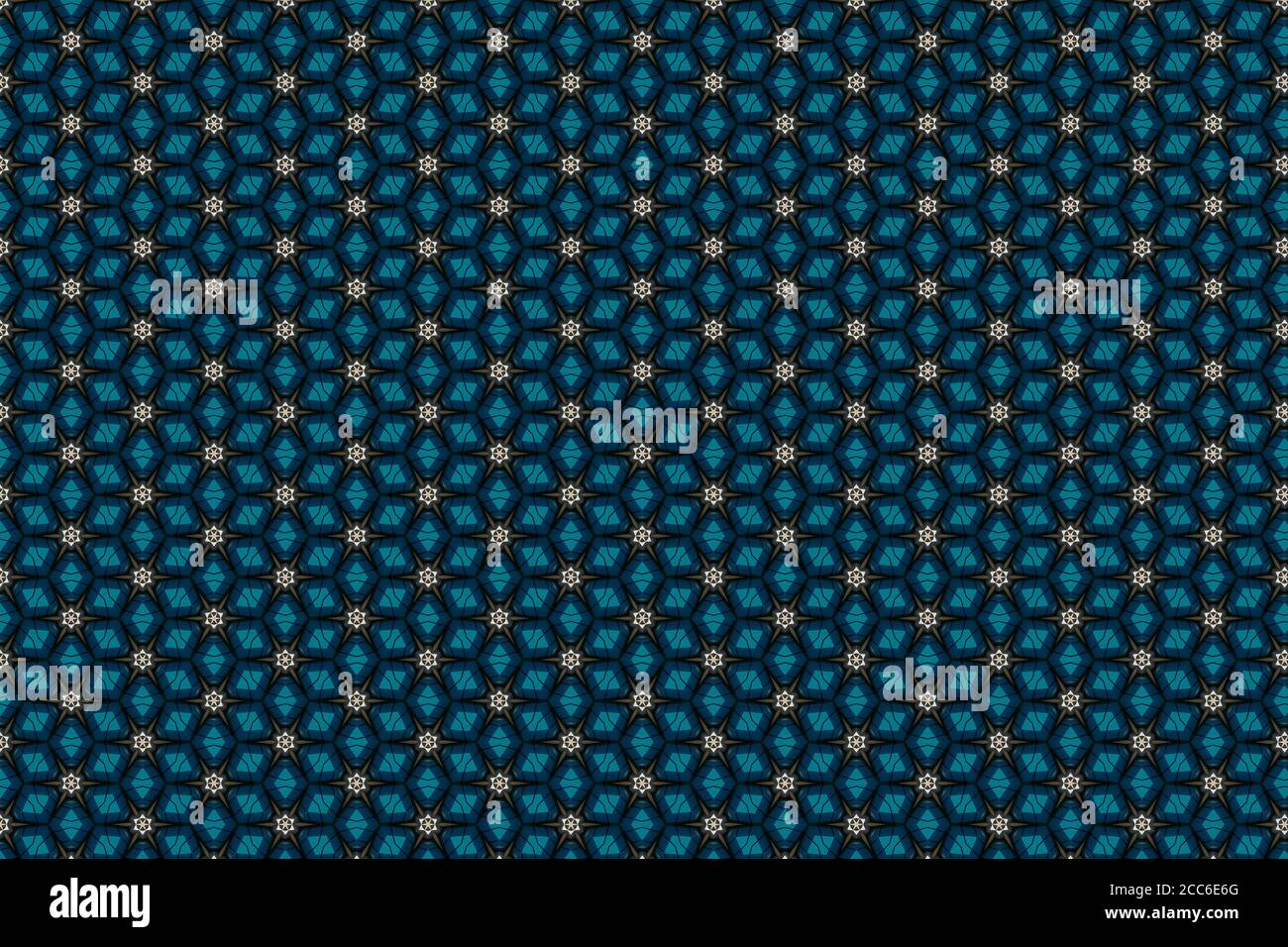 Pattern Of Geometric Shapes. Blue and white Mosaic Backdrop. Geometric Background Stock Photo