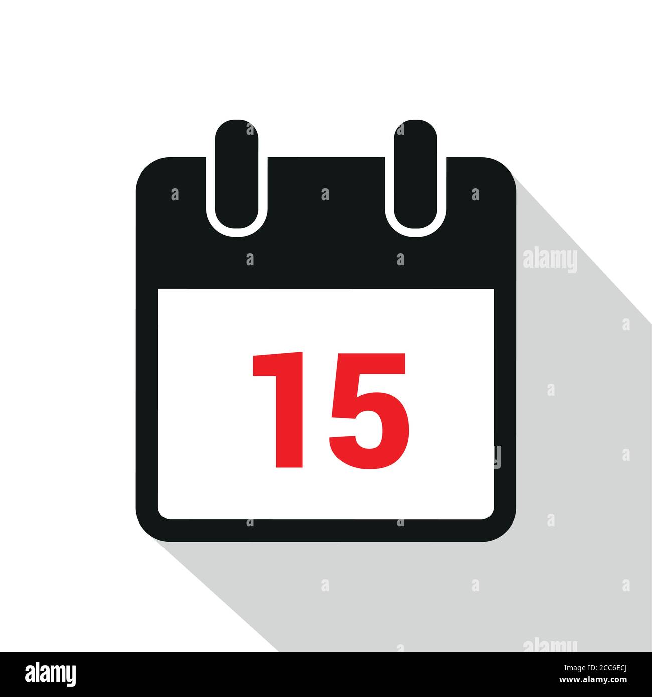 simple calendar icon 15 on white background vector illustration EPS10 ...