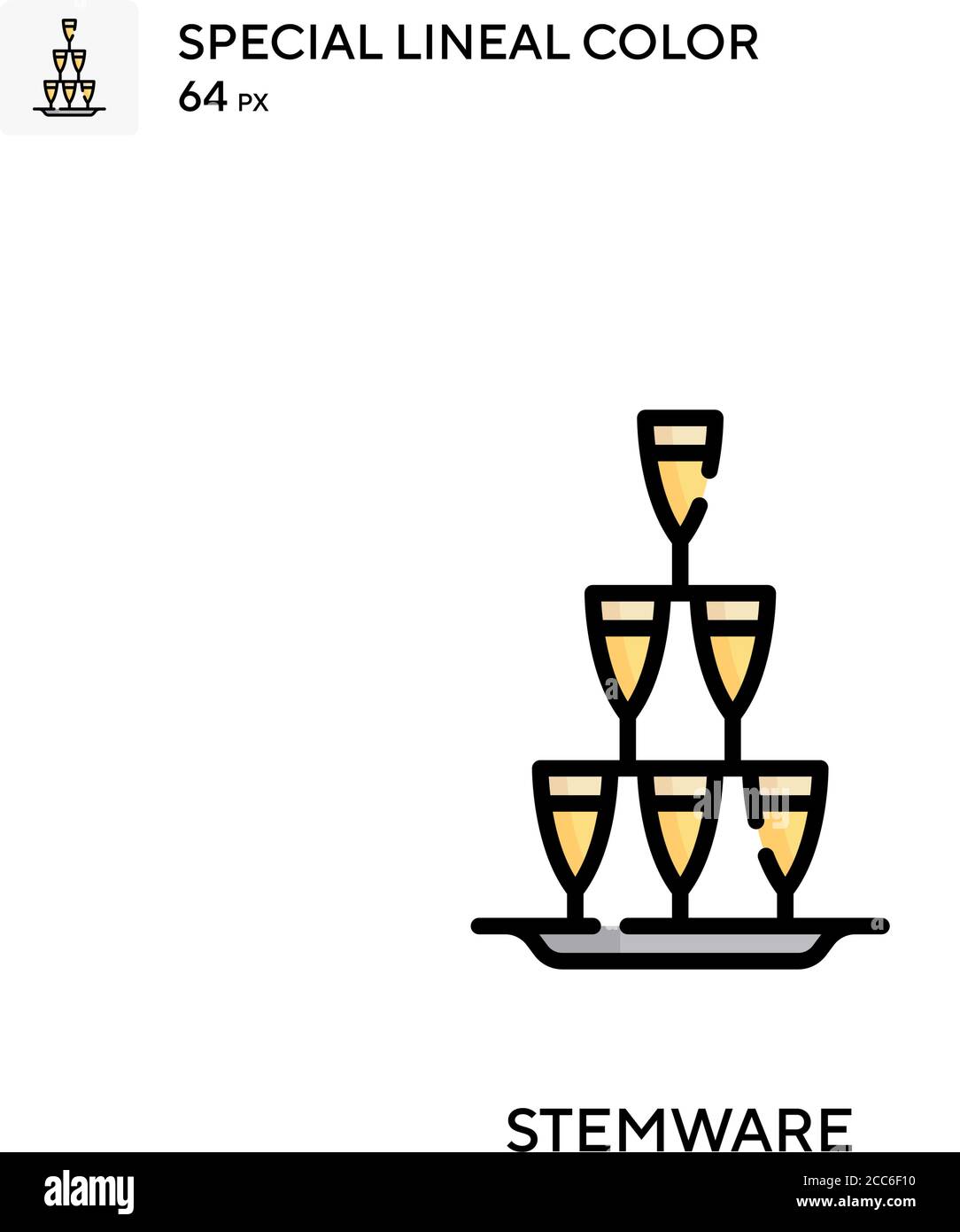 Stemware soecial lineal color vector icon. Illustration symbol design ...