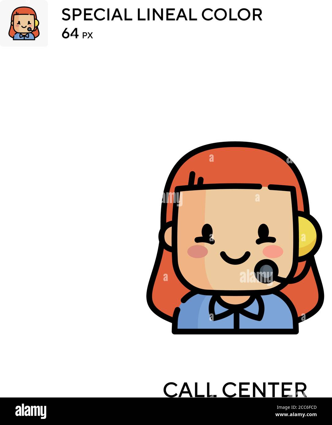 Call center soecial lineal color vector icon. Illustration symbol ...