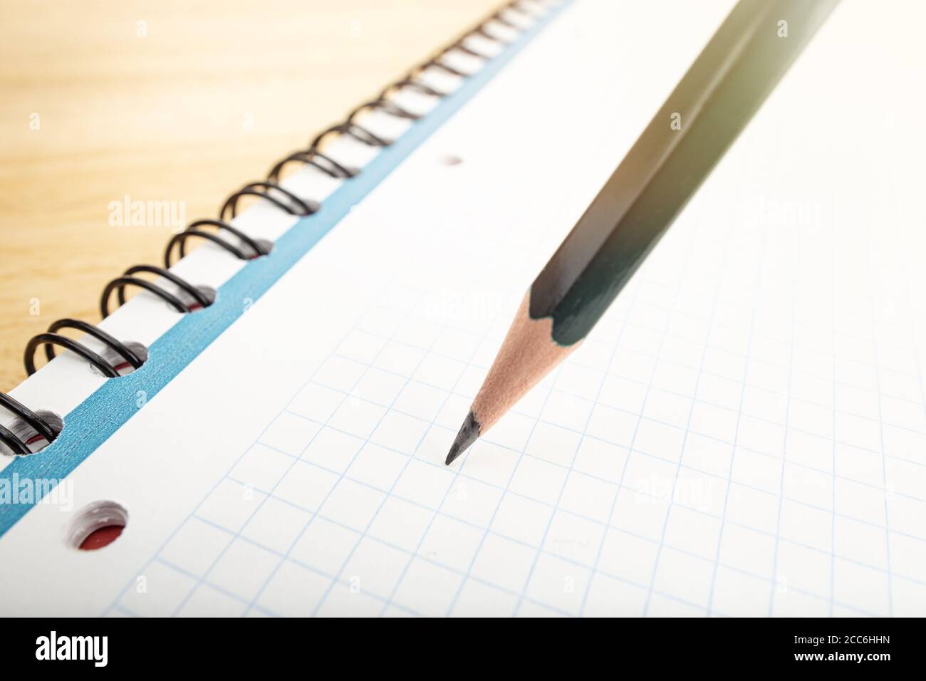 Pencil and notebook close up. Idea, studying or writing concept Stock Photo
