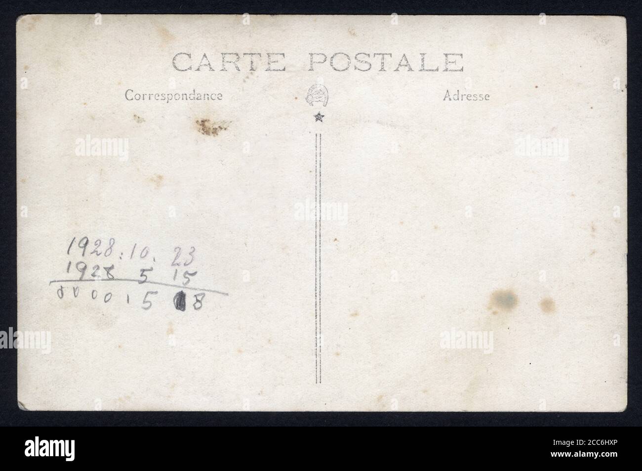 Realistic Old Postcard Ancient Carte Postale Antique Post Card Old Yellowed Blank Postcard Weathered And Stained Isolated On Black Background Stock Photo Alamy