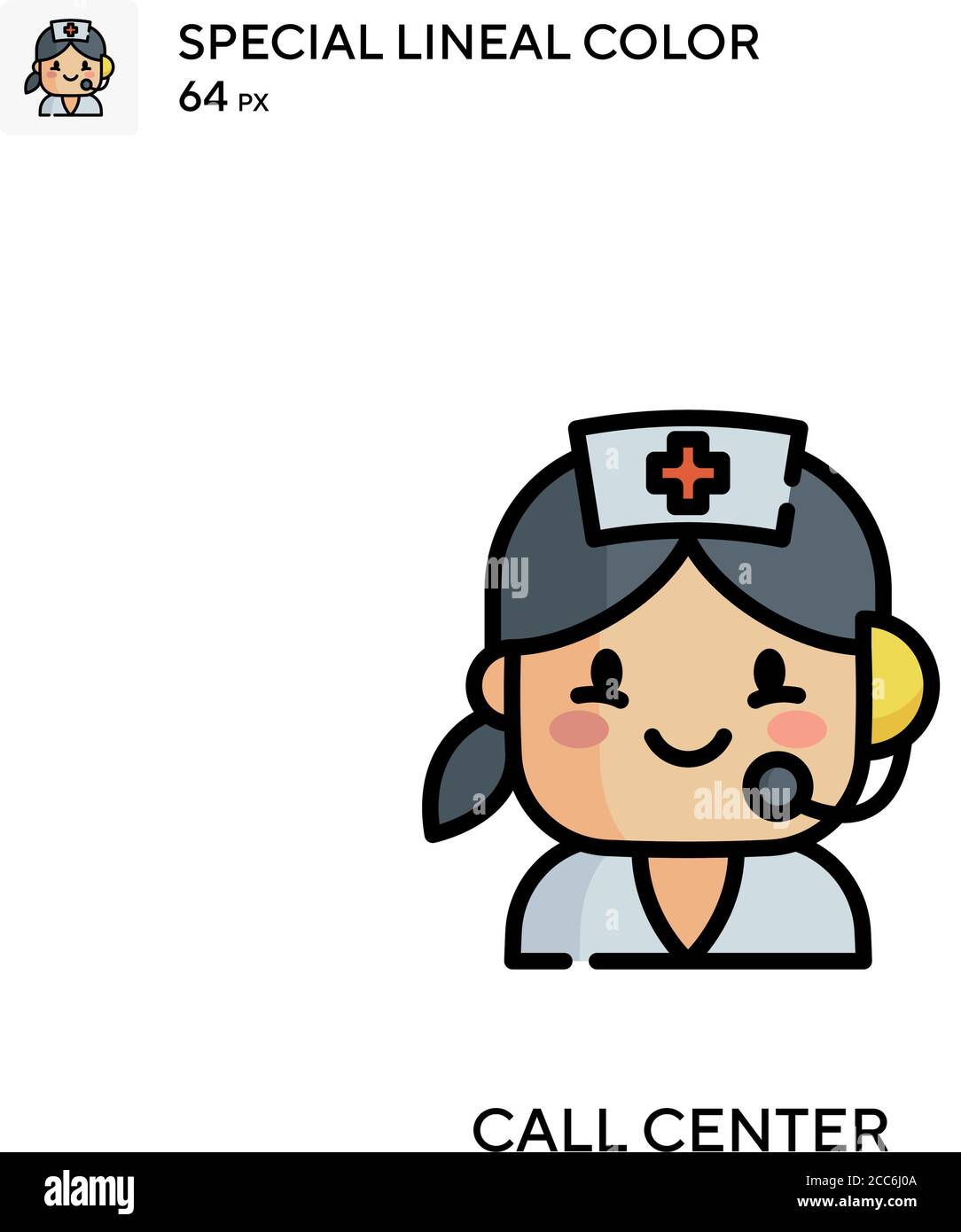 Call center soecial lineal color vector icon. Illustration symbol ...