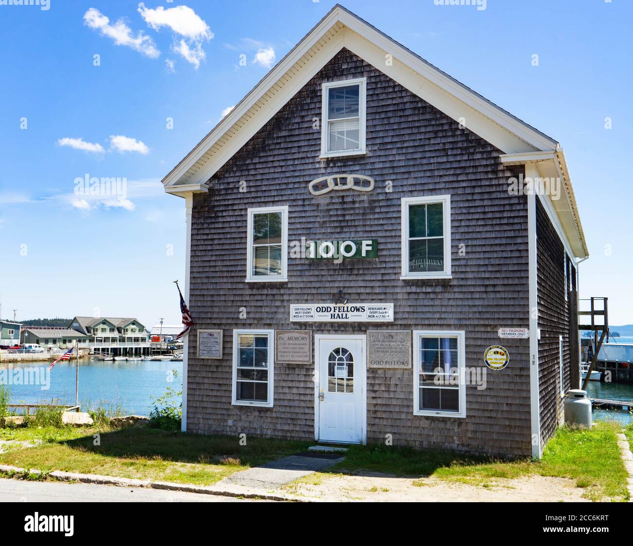 Stonington, Maine/USA - July 21, 2020:  building where the Independent Order of Odd Fellows meet Stock Photo