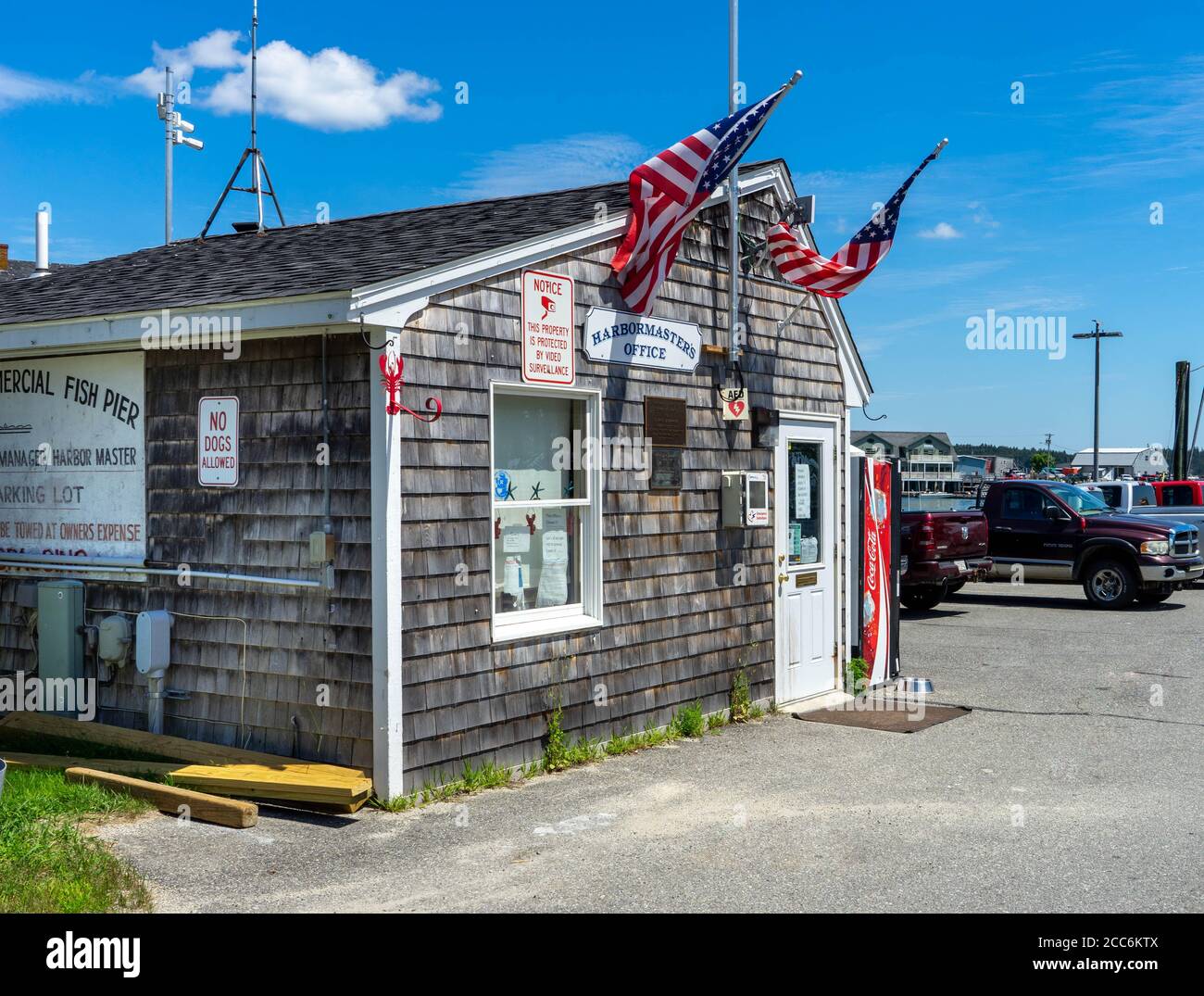 Stonington, Maine/USA - July 21, 2020:  the building for the Harbormaster Stock Photo