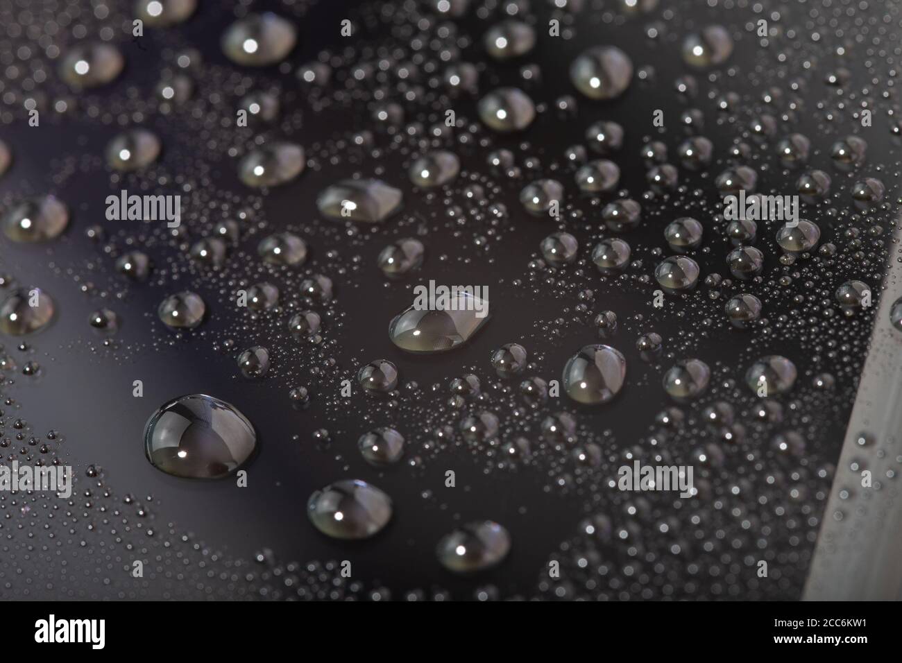 water drops on the surface of cellphone hydriphobic coated glass screen ...