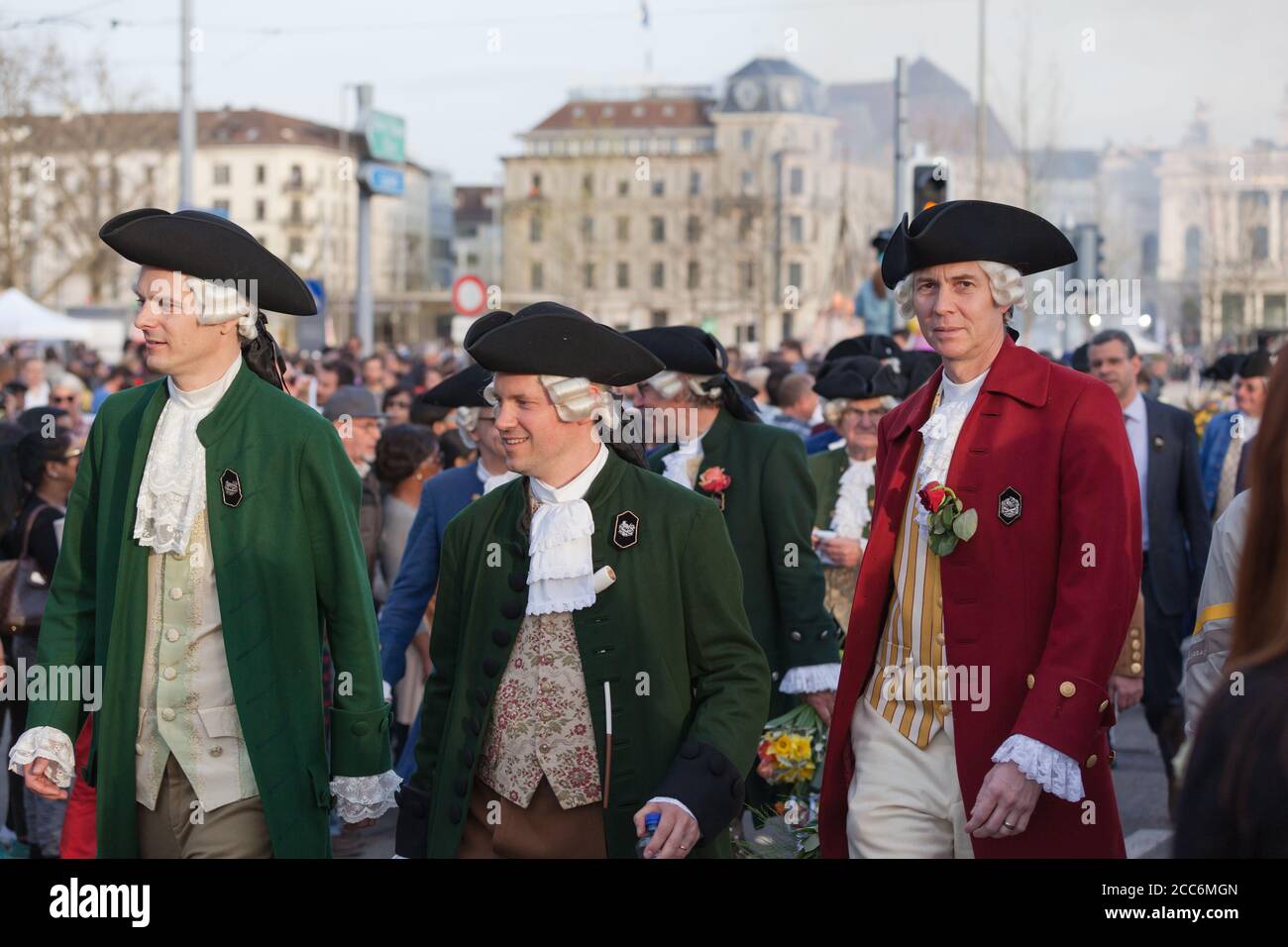 Zurich, Switzerland April 13, 2015 Group of men in traditional