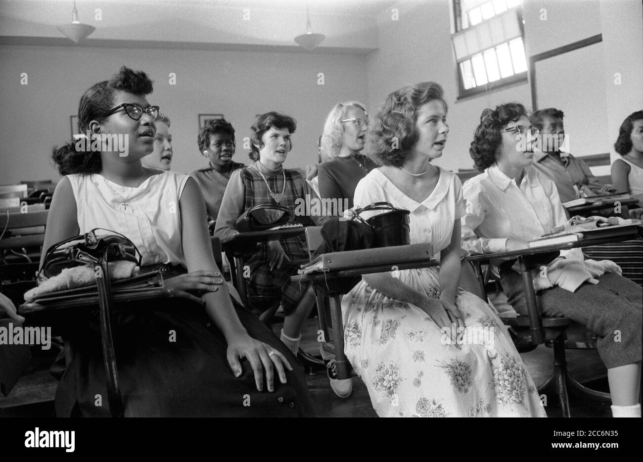 Integrated classroom at Anacostia High School, Washington, D.C., USA, Warren K. Leffler, 1957 Stock Photo