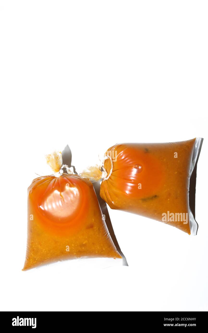 Chicken curry is packed in plastic bag Stock Photo Alamy