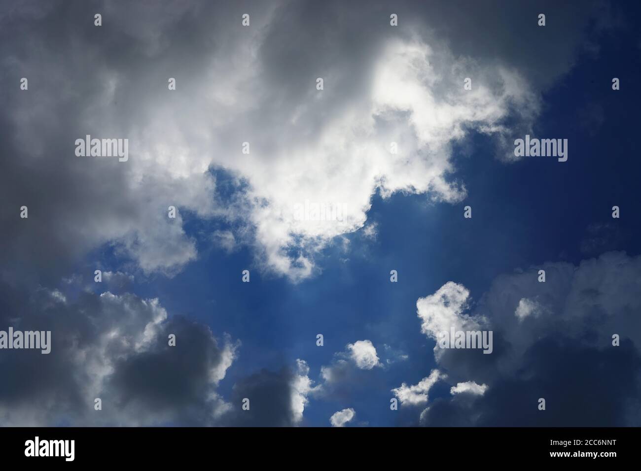 Dark storm clouds with background, Dark cloud before a thunder-storm. Stock Photo