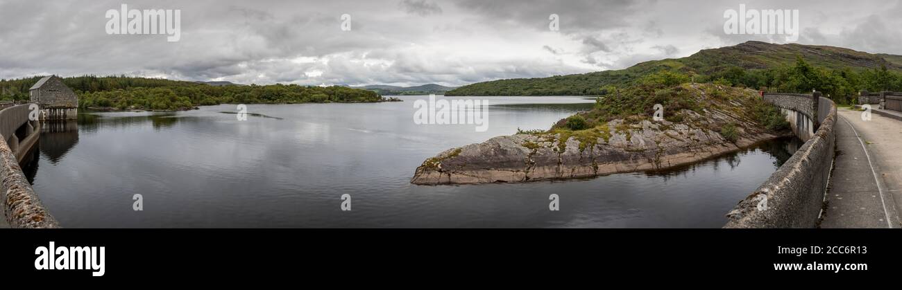 Storm clouds over Llyn Trawsfynydd, Wales Stock Photo
