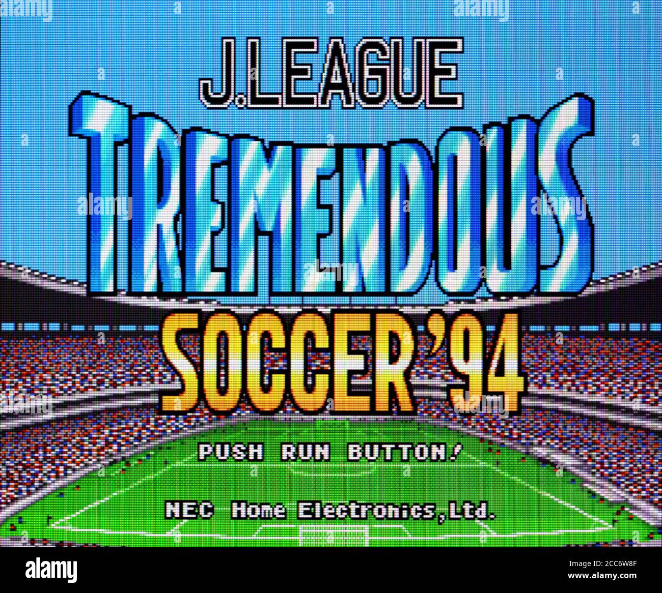 J League Tremendous Soccer '94 - PC Engine CD Videogame - Editorial use only Stock Photo