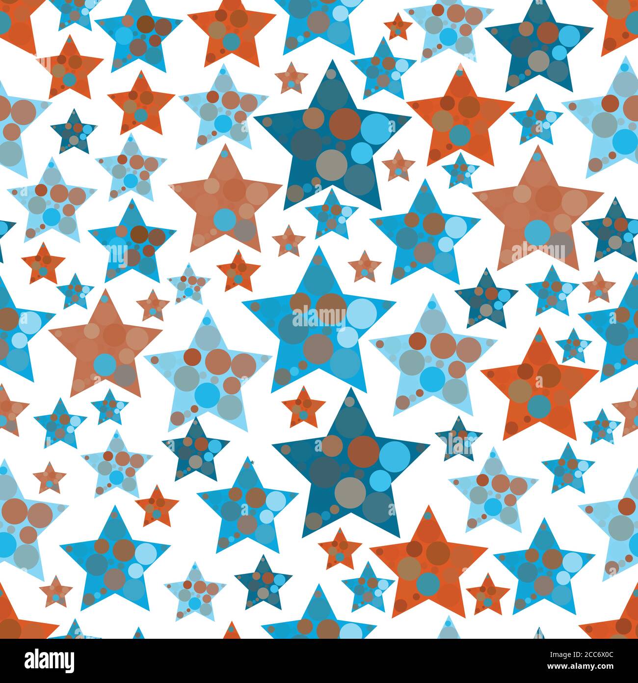 Cute seamless pattern with stars. Vector illustration. Stock Vector