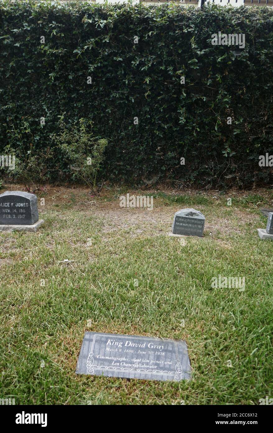 Hollywood, California, USA 17th August 2020 A general view of atmosphere of King David Gray's Grave at Hollywood Forever Cemetery on August 17, 2020 in Hollywood, California, USA. Photo by Barry King/Alamy Stock Photo Stock Photo