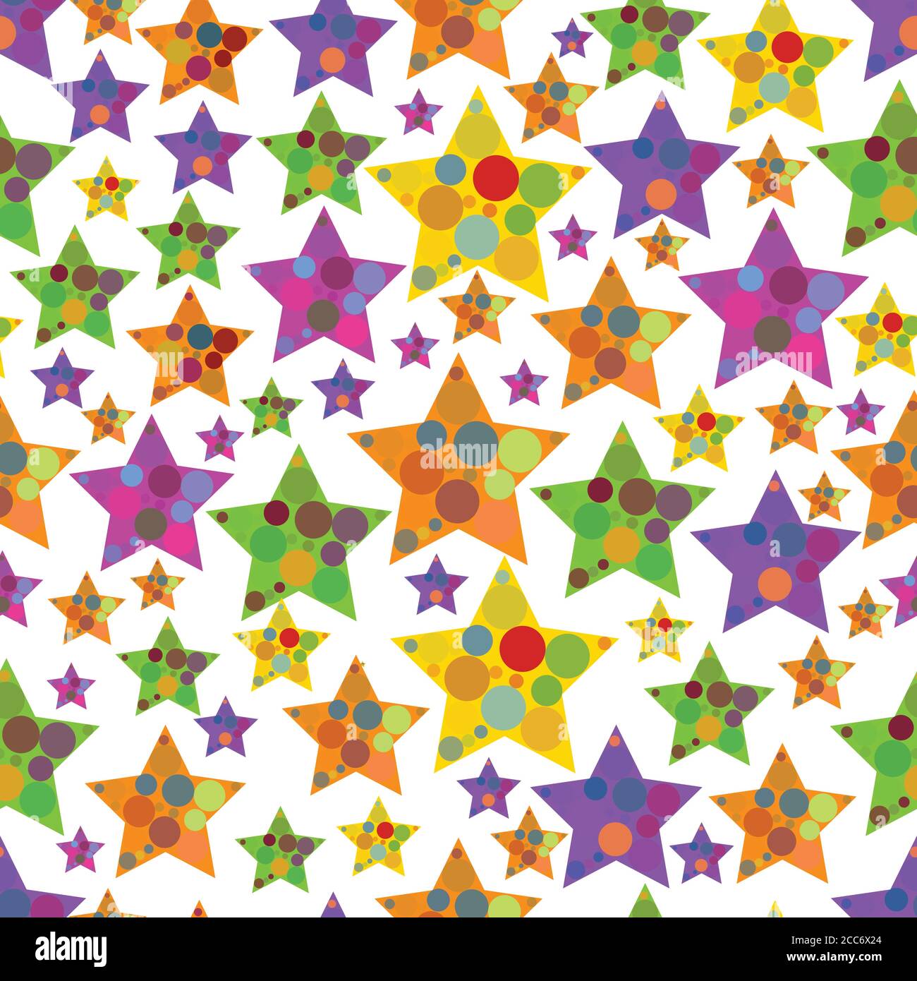 Cute seamless pattern with stars. Vector illustration. Stock Vector
