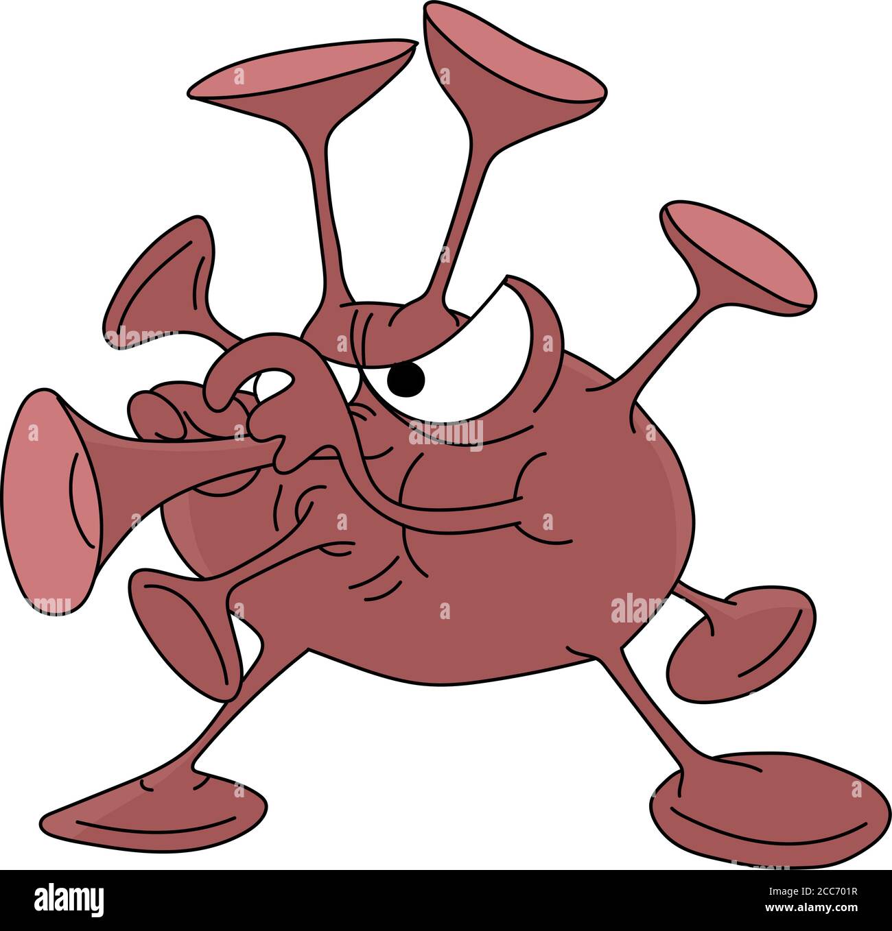 Dangerous and infectious corona virus cartoon vector illustration Stock Vector