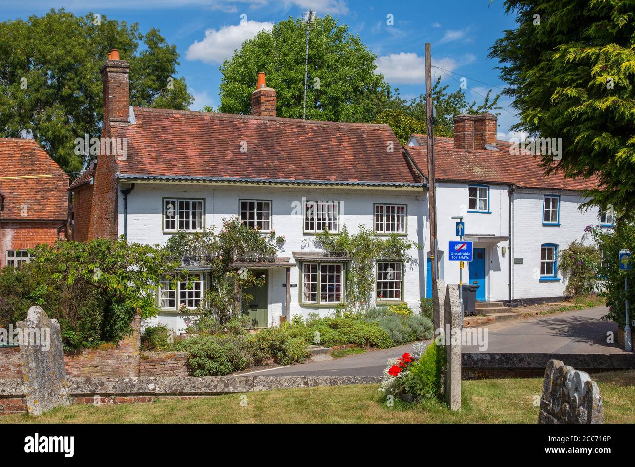 Cottage in White Parish village, Wiltshire, England Stock Photo