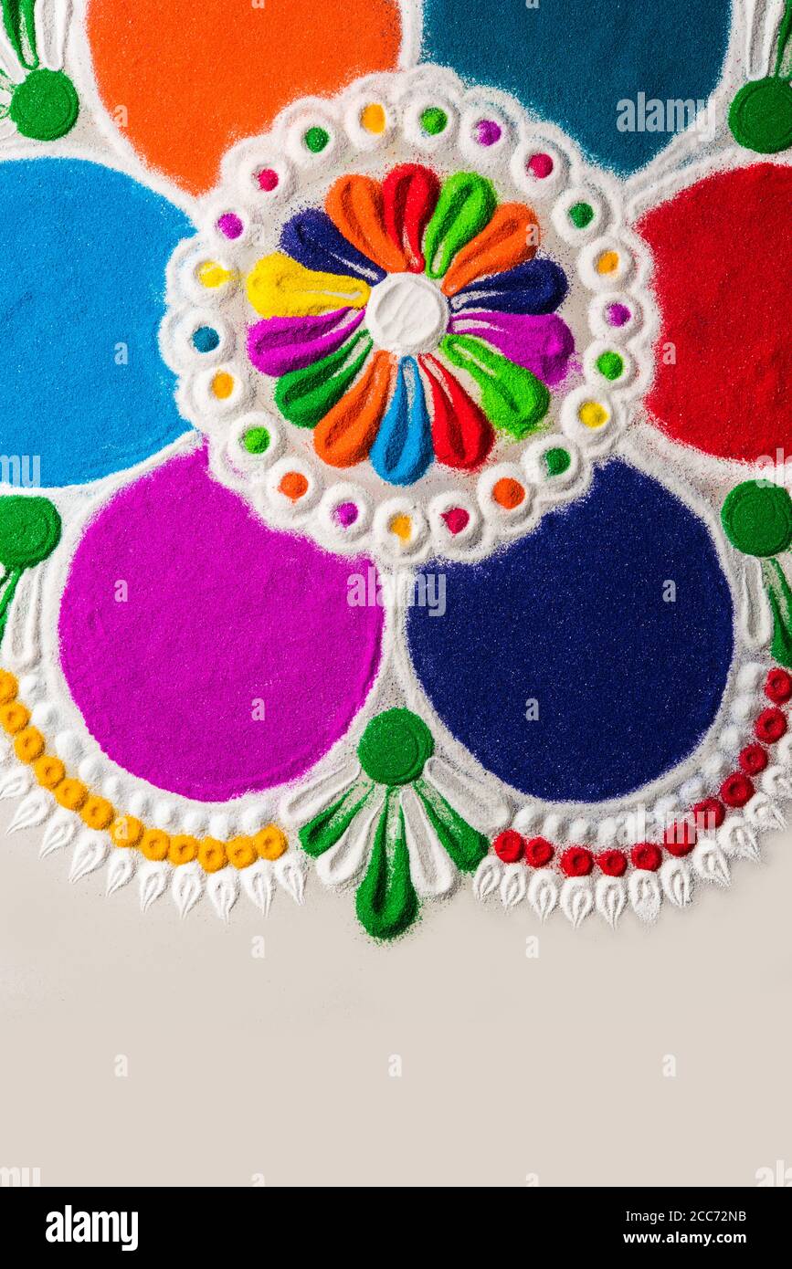Discover the Therapeutic Power of Rangoli Powder Art - Color