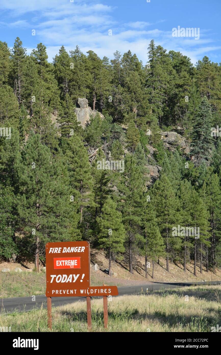 Prevent wildfires, fire danger sign in Kaibab National Forest, Arizona