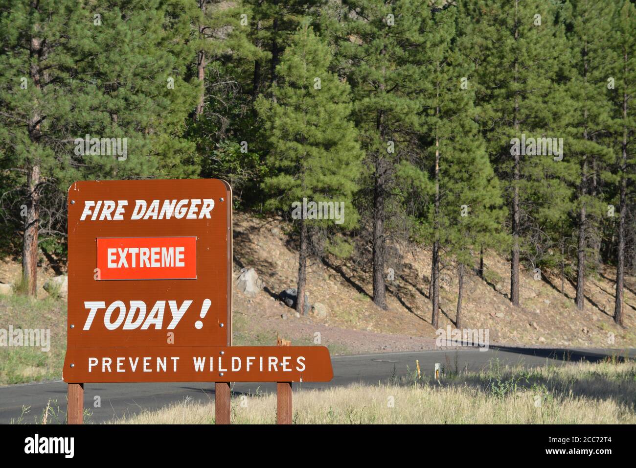 Prevent wildfires, fire danger sign in Kaibab National Forest, Arizona