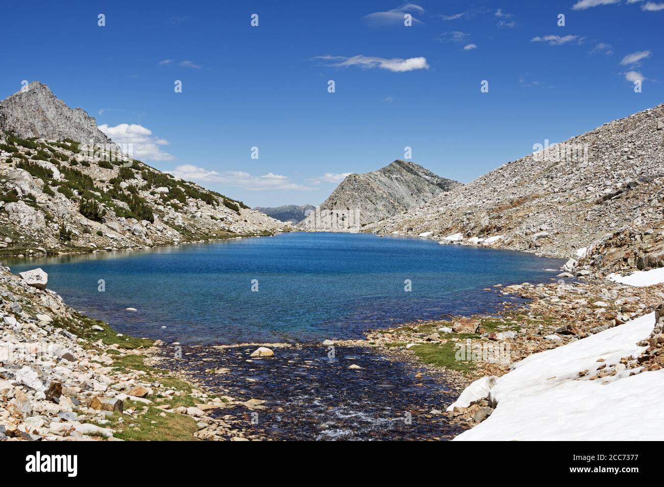 beautiful blue Mills Lake in the eastern Sierra Nevada Mountains Stock Photo