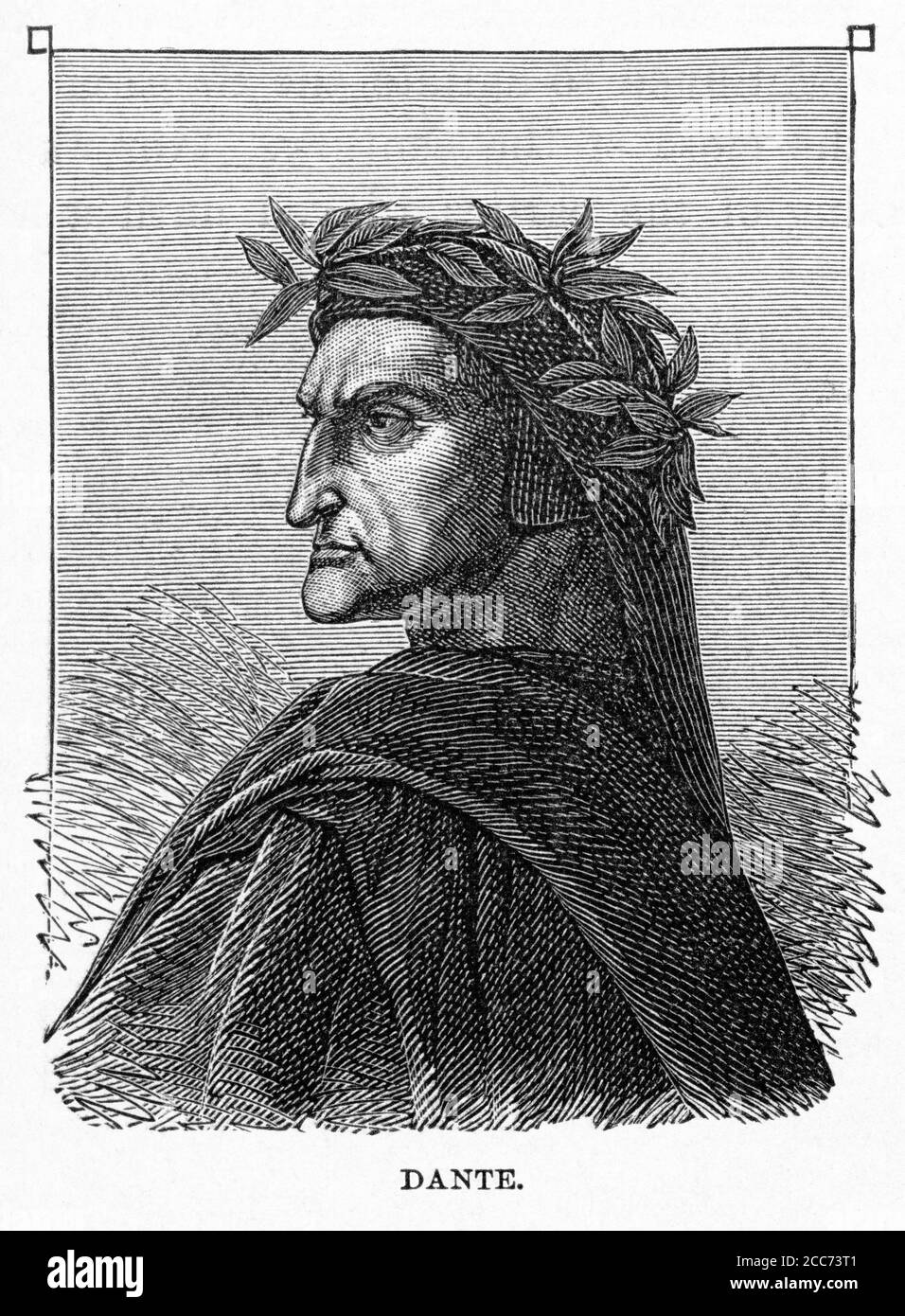 Dante, Illustration, Ridpath's History of the World, Volume III, by John Clark Ridpath, LL. D., Merrill & Baker Publishers, New York, 1897 Stock Photo