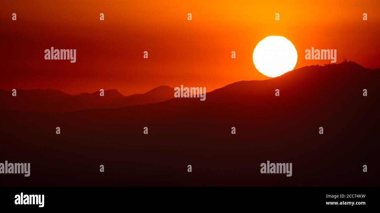 Orange Sunset Los Angeles Stock Photo - Alamy