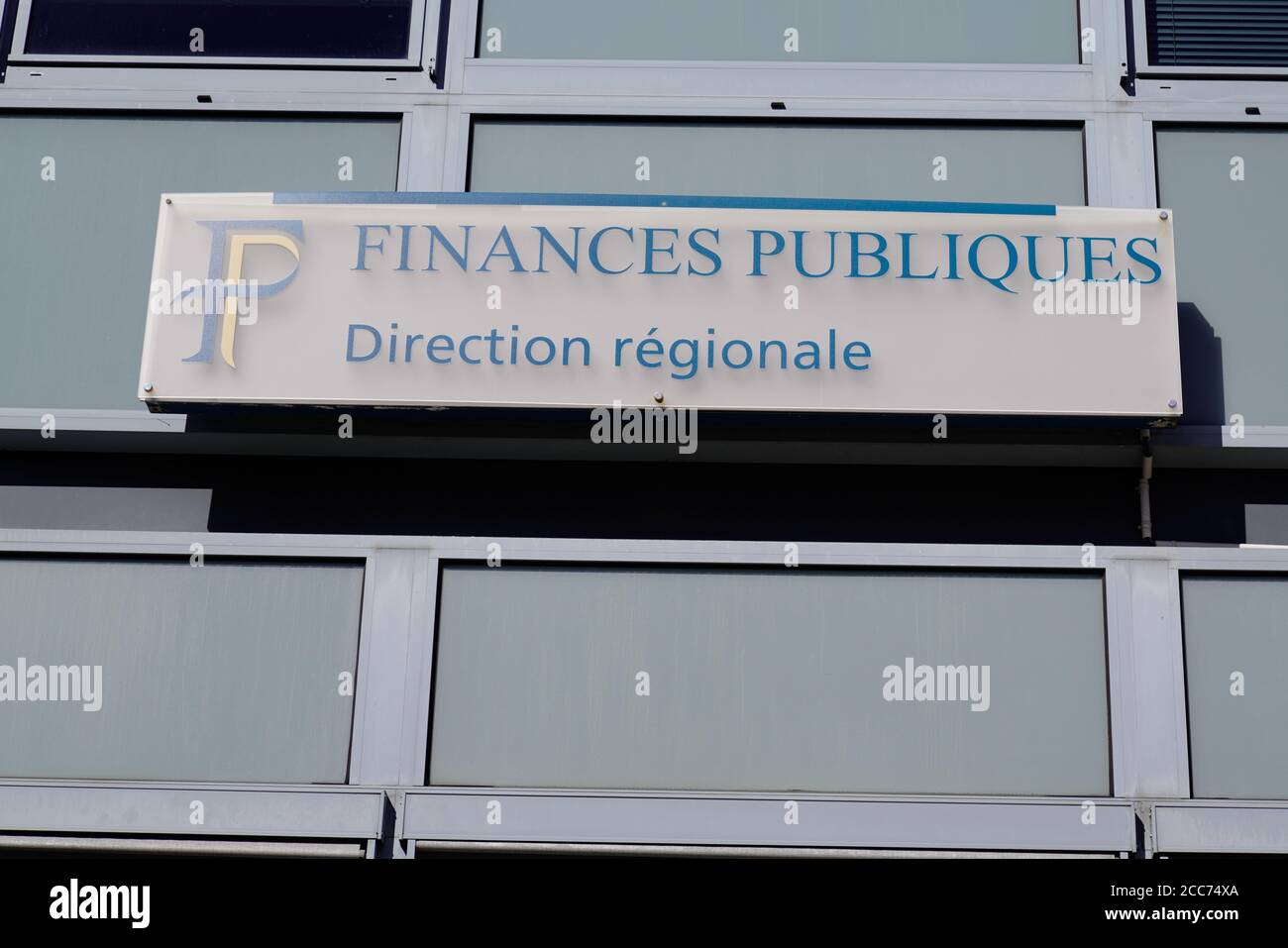 Bordeaux , Aquitaine / France - 08 16 2020 : Finances Publiques logo sign and direction regionale text on wall building of public finance administrati Stock Photo