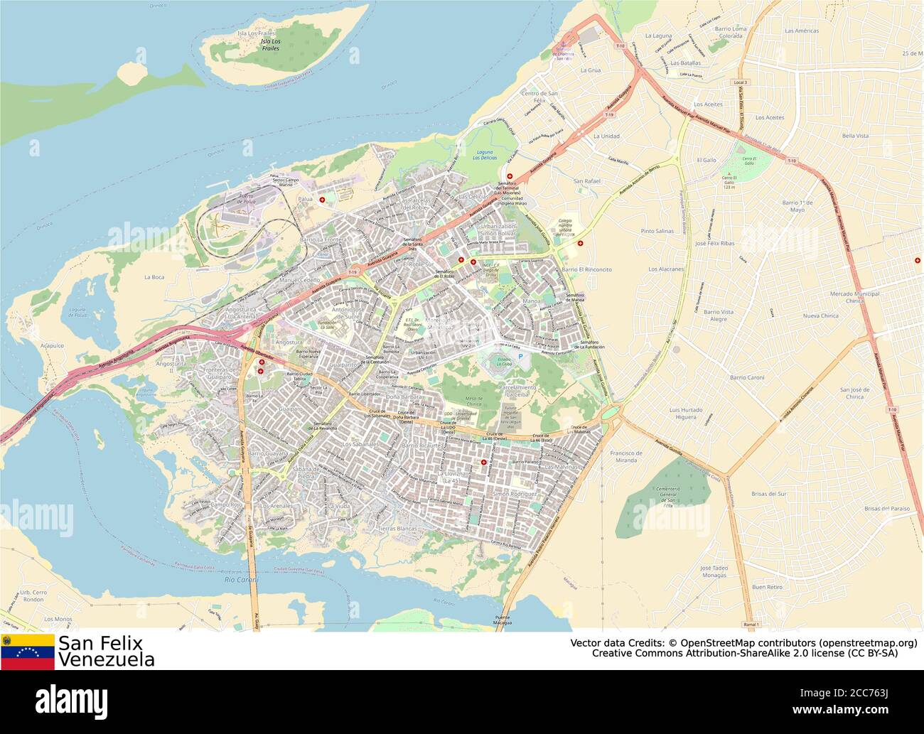 Puerto Ordaz Venezuela Map Puerto Ordaz,San Felix,Ciudad Guayana,Bolivar State, Venezuela Stock Vector  Image & Art - Alamy