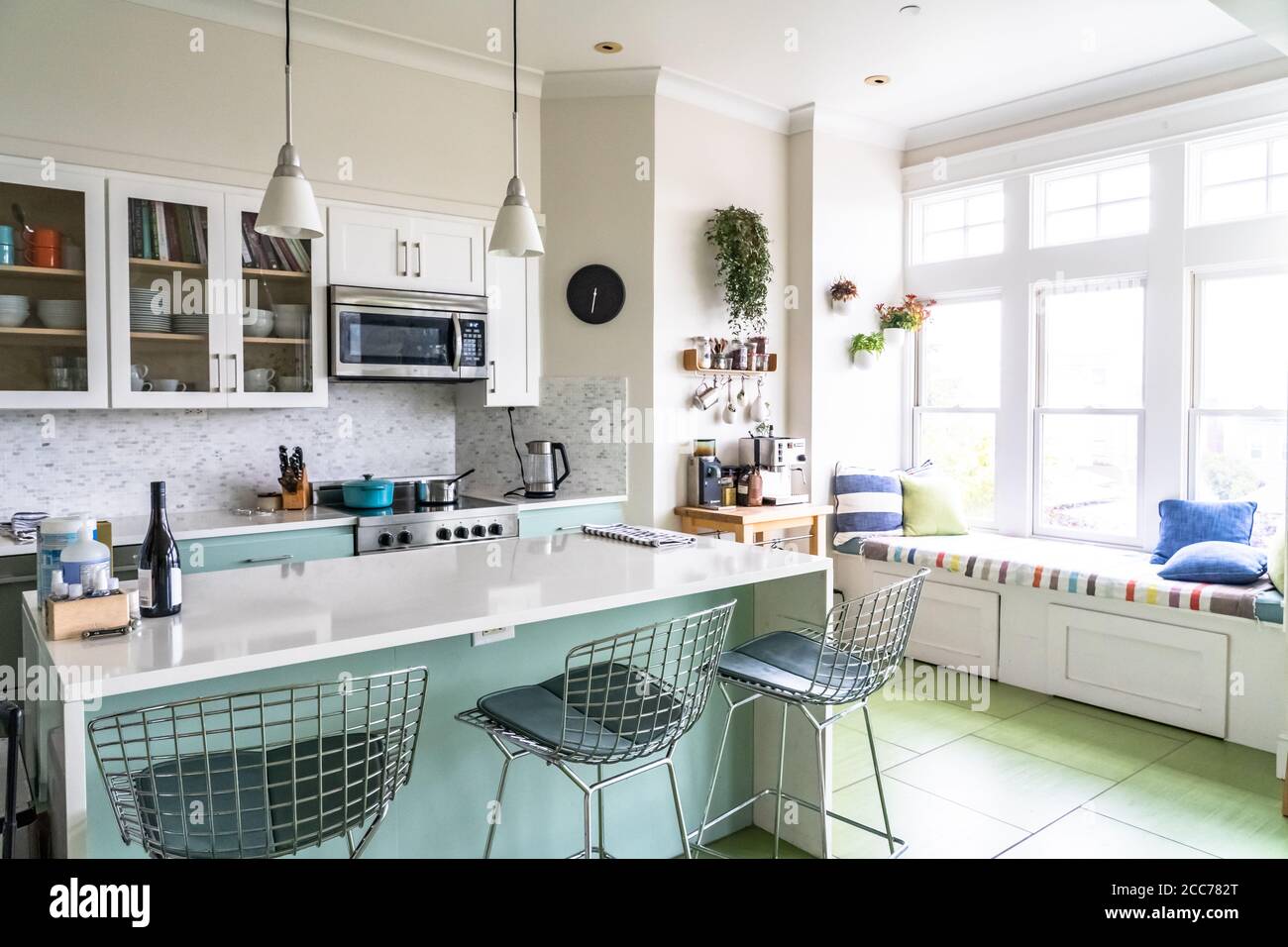 Spacious modern kitchen design Stock Photo