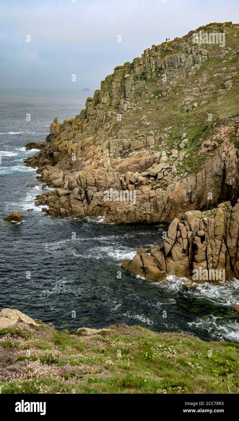 Lands end cornwall uk stock photo alamy