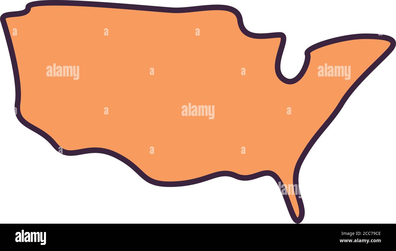 usa map line and fill style icon design, United states america ...