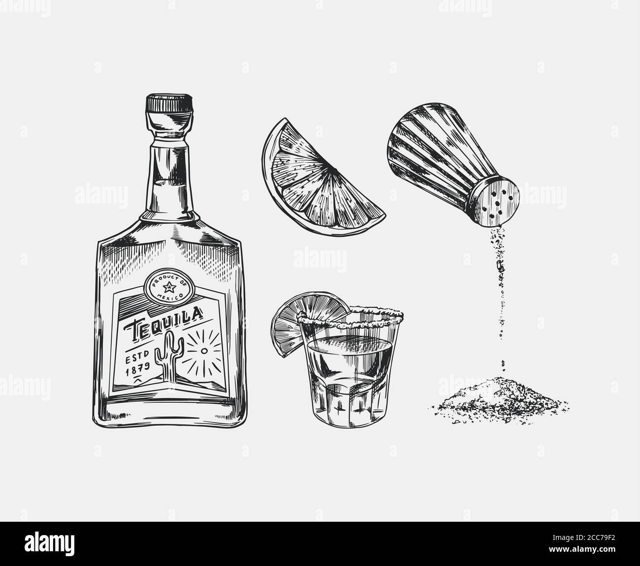 Mexican tequila and salt Stock Vector Images Alamy