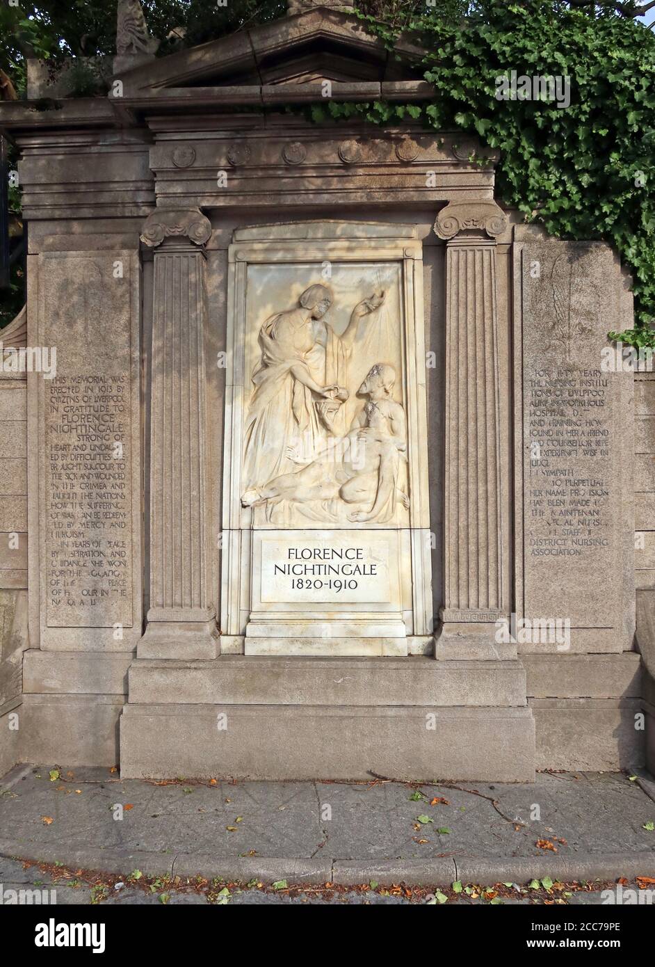 Florence Nightingale Memorial Liverpool, Upper Parliament Street, Merseyside, England, UK - 1820-1910 Stock Photo