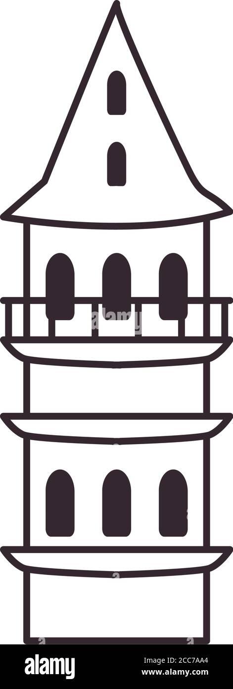 Turkish tower line style icon design, Turkey culture travel and asia ...