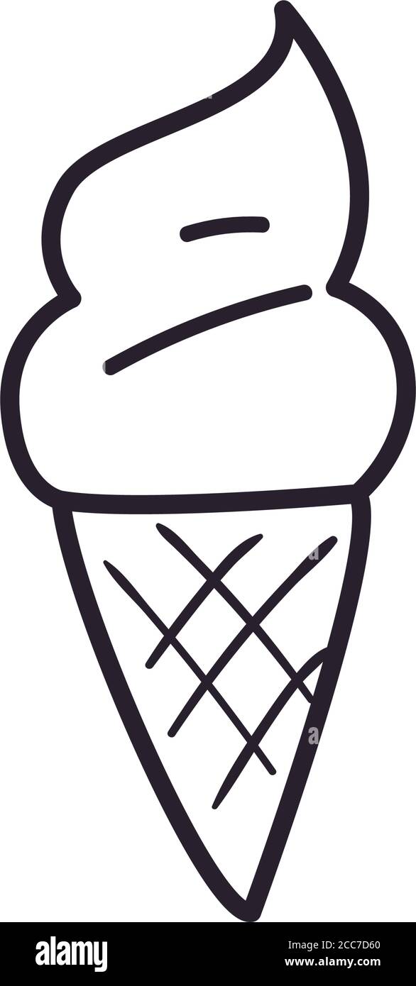 Ice cream line style icon design, Sweet and dessert theme Vector ...