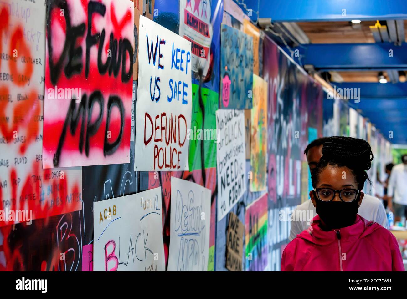 Reclaim DC, an art event in Washington, DC, United States, to replace art removed by U.S. Chamber of Commerce at Black Lives Matter Plaza Stock Photo