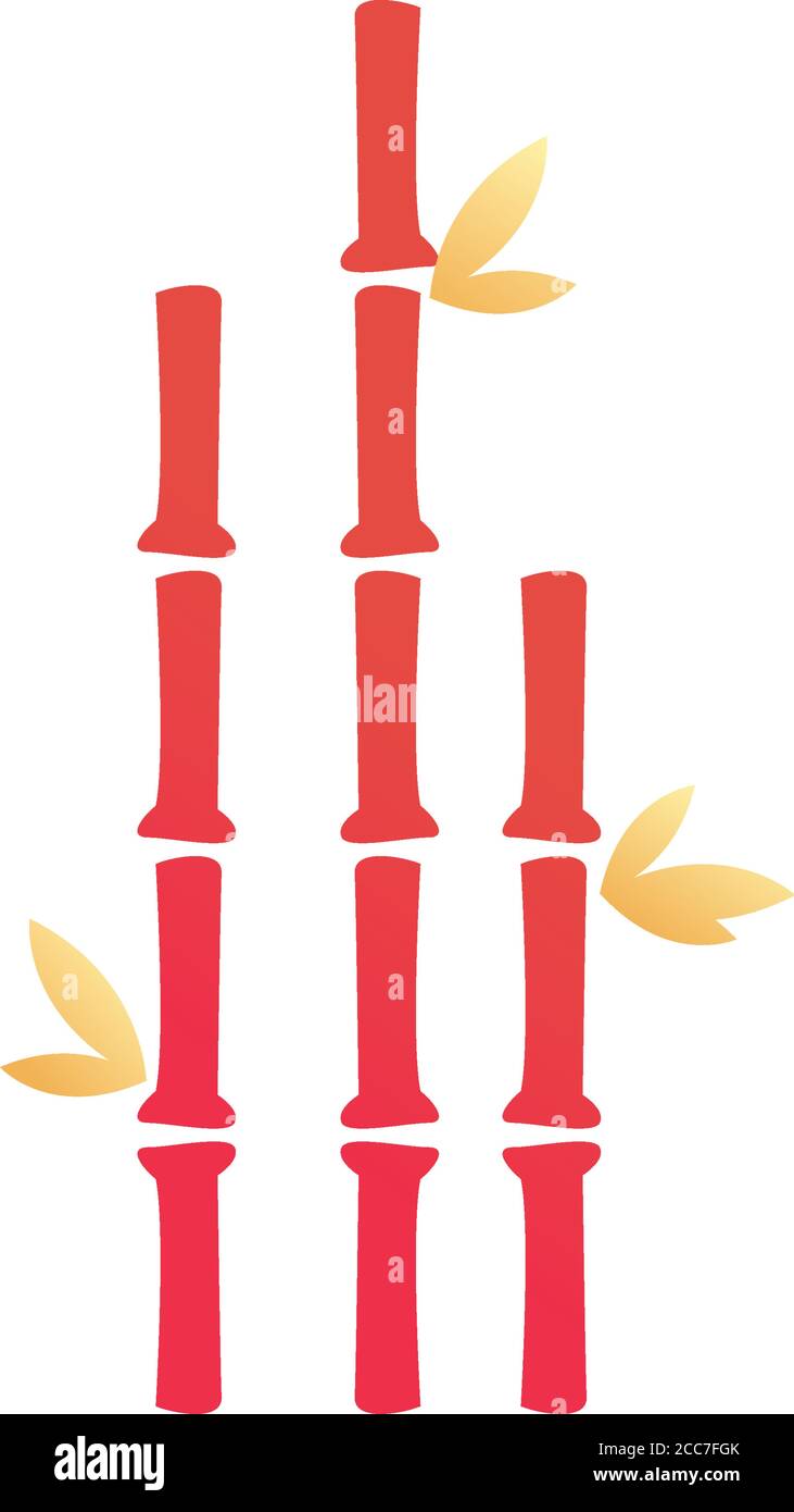 Chinese bamboo gradient style icon design, China culture asia and ...
